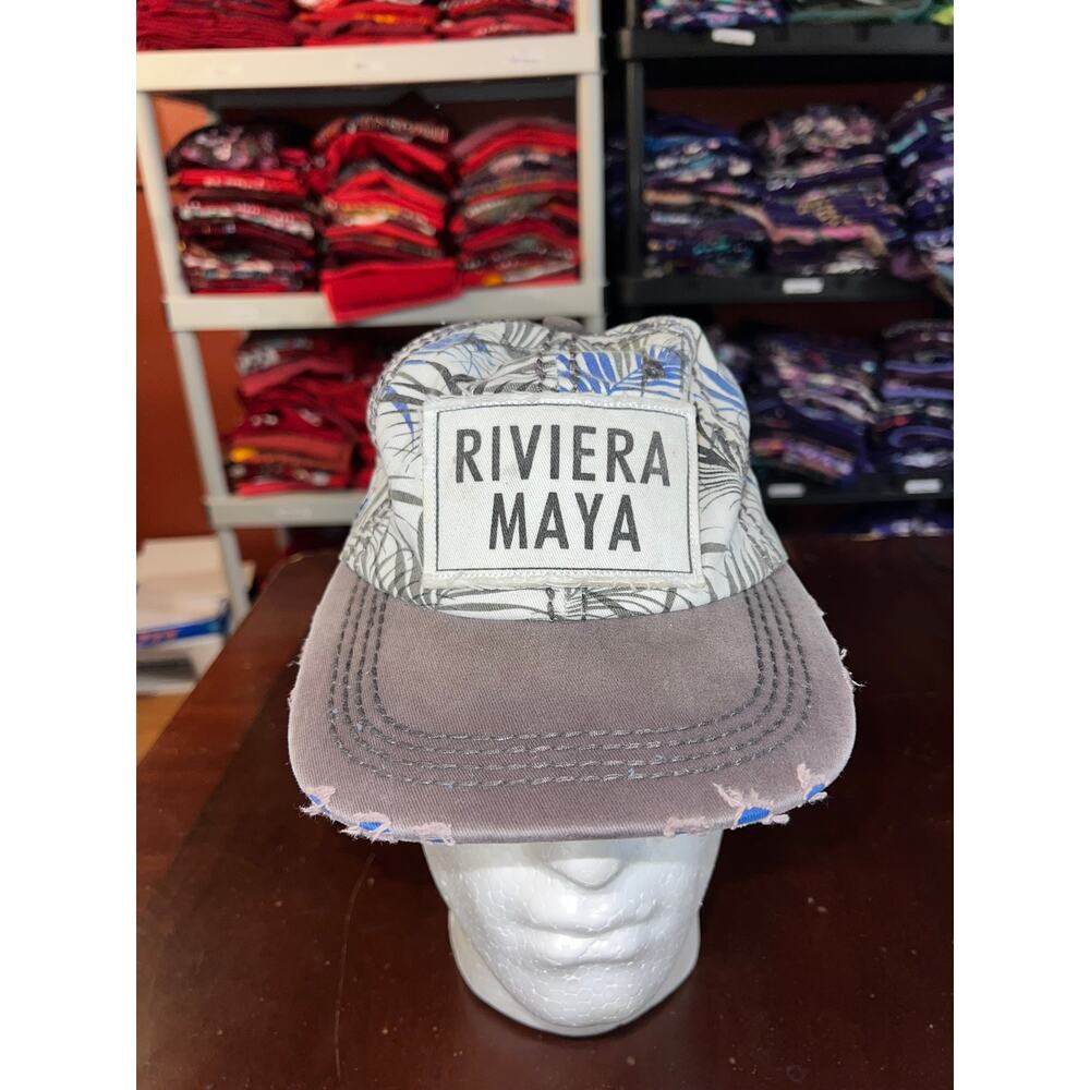 Riviera Maya Hat Pier 27 Floral Panel White Graphic Cap Headwear OS